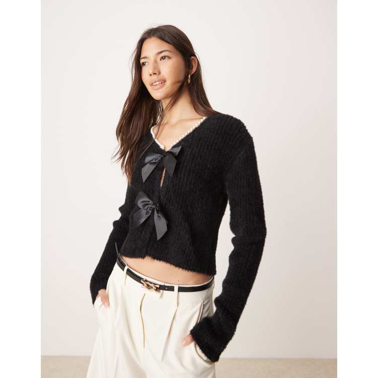 【未開封】ANDMARY Sheer ribbon cardigan Black 未開封】ANDMARY Sheer ribbon cardigan Black andmary Sheer ribbon