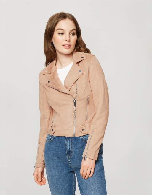 Blush pink shop suede jacket