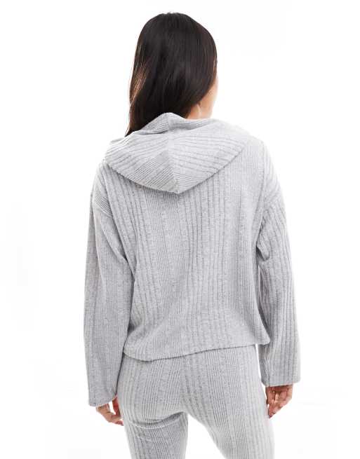 Miss Selfridge Felpa oversize a coste larghe spazzolata grigia