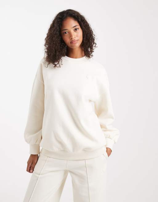 Miss Selfridge - Felpa oversize color écru