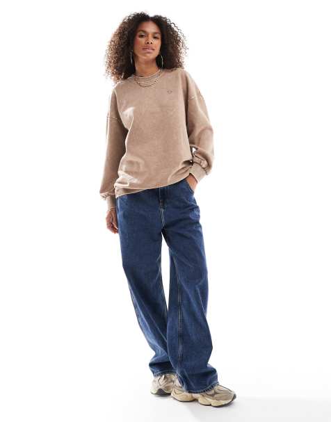 Miss Selfridge - Felpa oversize color zenzero lavaggio acido - view 1
