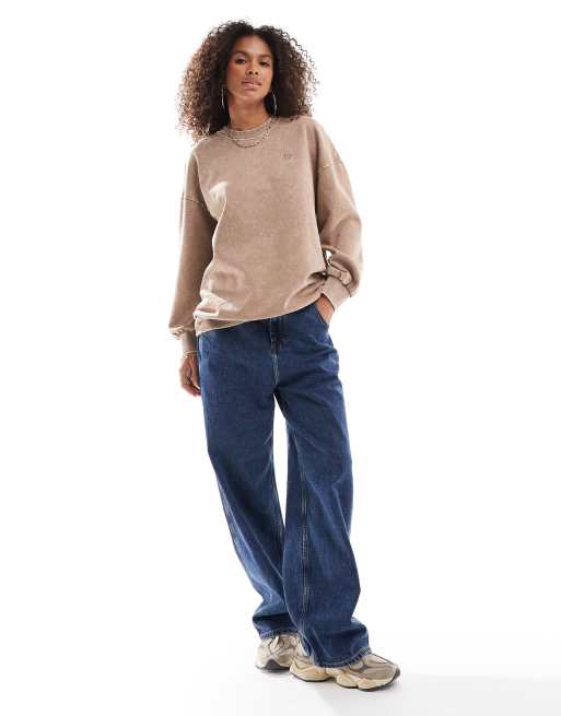 Miss Selfridge - Felpa oversize color zenzero lavaggio acido