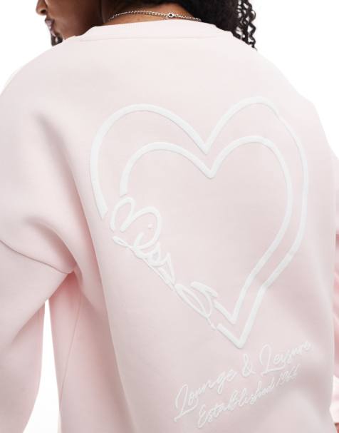 Miss Selfridge - Felpa oversize rosa con logo stampato in rilievo in coordinato - view 1