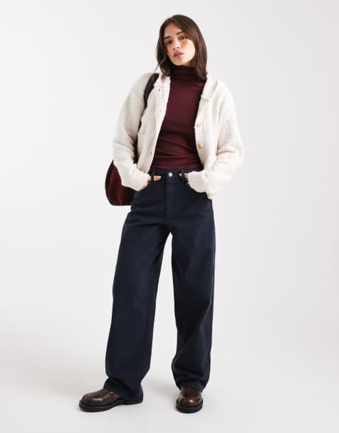 Miss Selfridge femme baggy jean in navy wash co ord - view 1