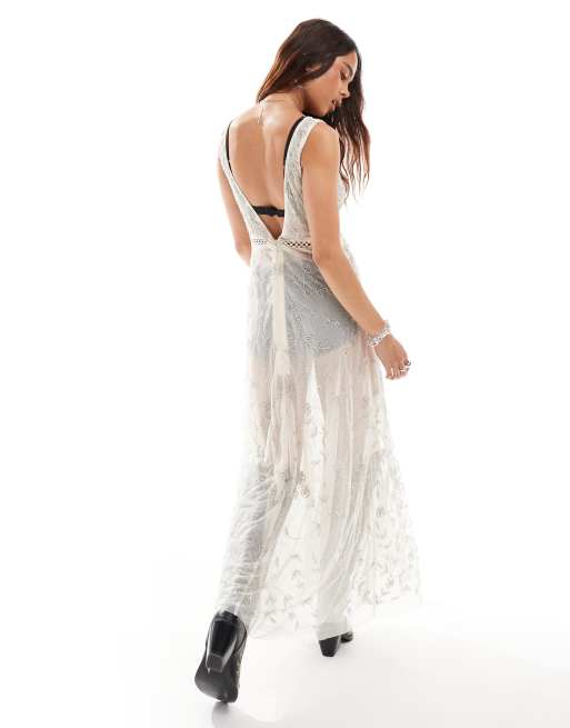 slim fit dress slacks Festival Wavy Mesh Midi Dress main image 0