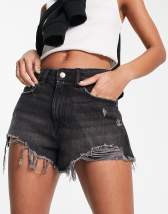 Weekday Rowe Cotton Blend Denim Shorts in Pen Blue