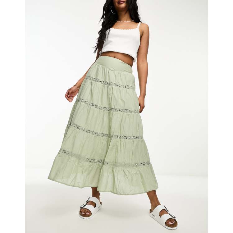 Tiered maxi skirt clearance uk