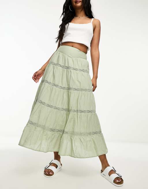 Tiered skirt outlet boho