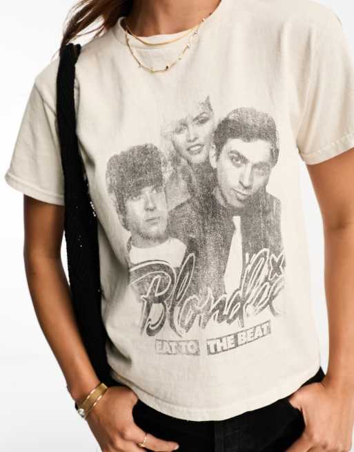 Miss Selfridge festival license Blondie graphic tee in white, 2 of 4