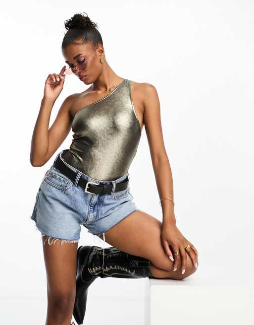 Metallic bodysuit cheap