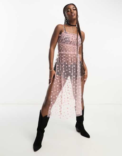 Sheer star shop maxi dress