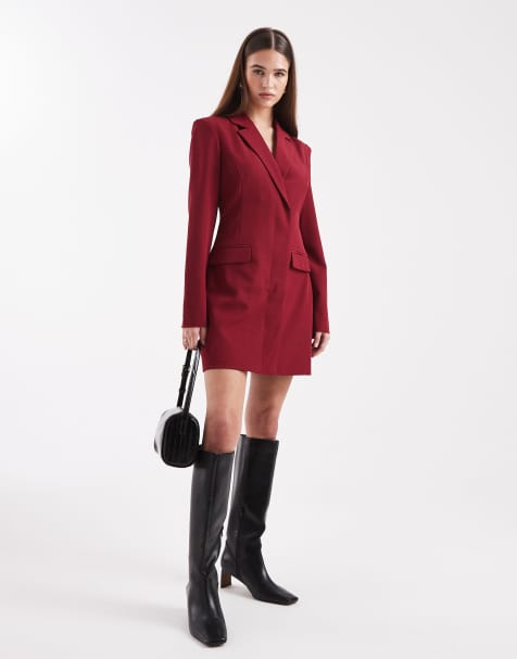 Miss Selfridge - Figenfarvet blazer-kjole med samlet talje - view 1