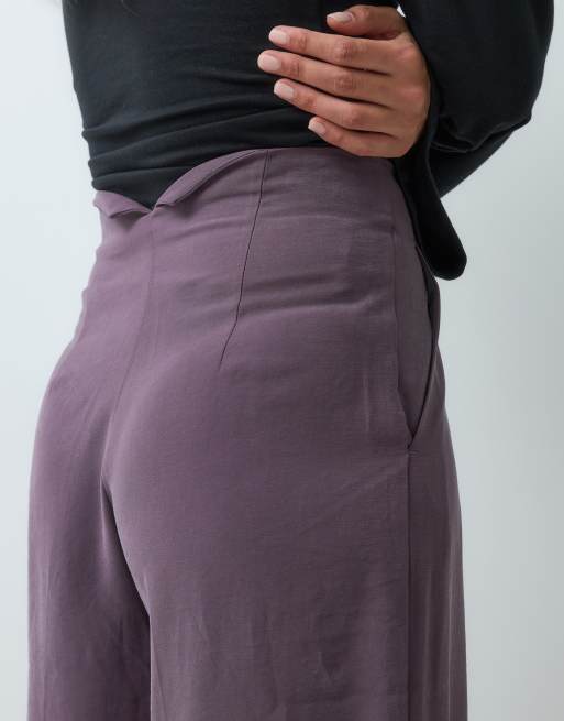 Miss Selfridge figursydda palazzobyxor i druvlila, 3 av 5