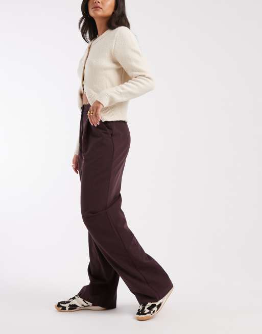 Miss Selfridge – Fikonlila, figursydda byxor med vida ben, 2 av 5