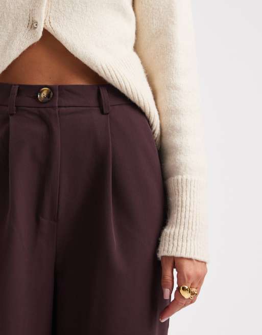 Miss Selfridge – Fikonlila, figursydda byxor med vida ben, 4 av 5
