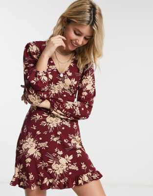 miss anne burgundy dress