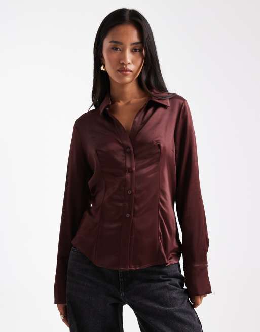 Miss Selfridge fitted satin shirt
