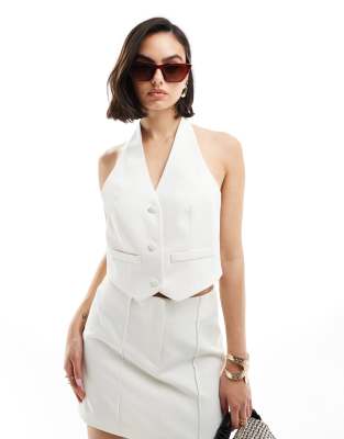 Miss Selfridge Fitted Vest In White