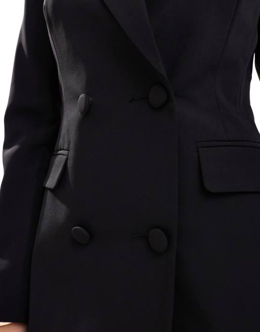 Miss Selfridge fitted waist blazer dress in black, 3 of 4