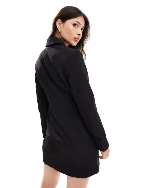 Miss Selfridge fitted waist blazer dress in black, 4 of 4