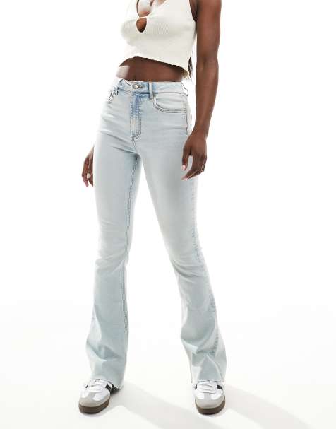 Miss Selfridge flare jeans in bleach wash - view 1