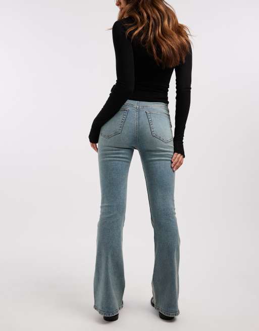 Miss Selfridge flare jeans in dirty wash