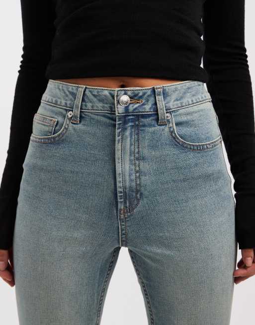 Miss Selfridge flare jeans in dirty wash