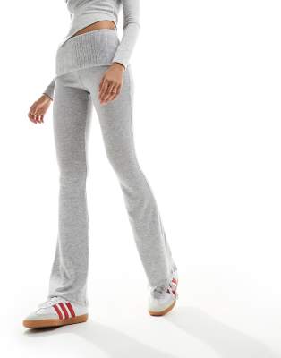 Shop Miss Selfridge Flare Pants In Gray