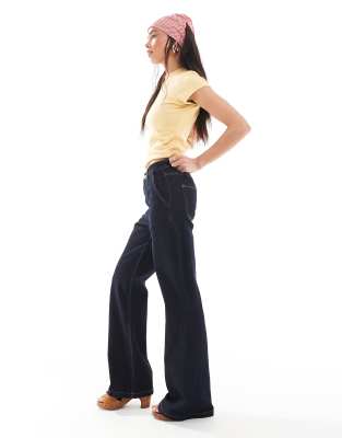 Miss Selfridge flare wide leg jeans in indigo wash