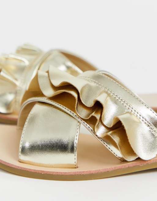 Frill flat hot sale sandals