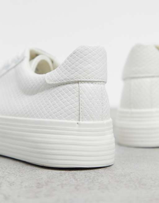 Miss Selfridge flatform trainers in white, 4 of 4
