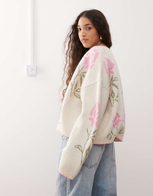 Miss Selfridge floral edge to edge cardigan