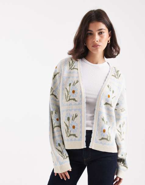 Miss Selfridge floral knit open cardigan - view 1