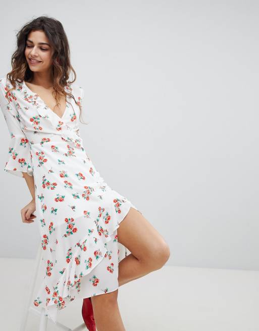 Miss selfridge floral wrap cheap dress