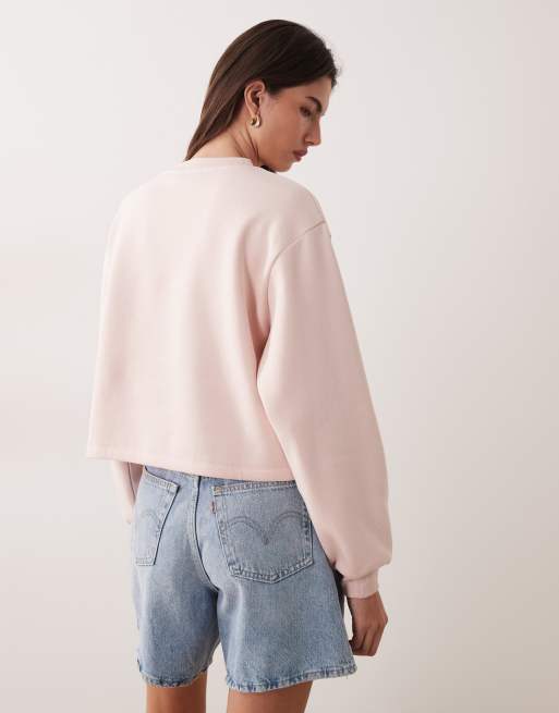 Miss Selfridge floral sweatshirt with embellishment in pink, 4 of 4