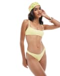 [Miss Selfridge] Miss Selfridge floral towelling bikini bottom in yellow-Blue 6 YELLOW