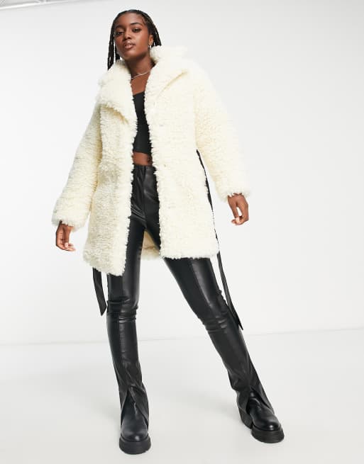 Faux fur wrap clearance coat