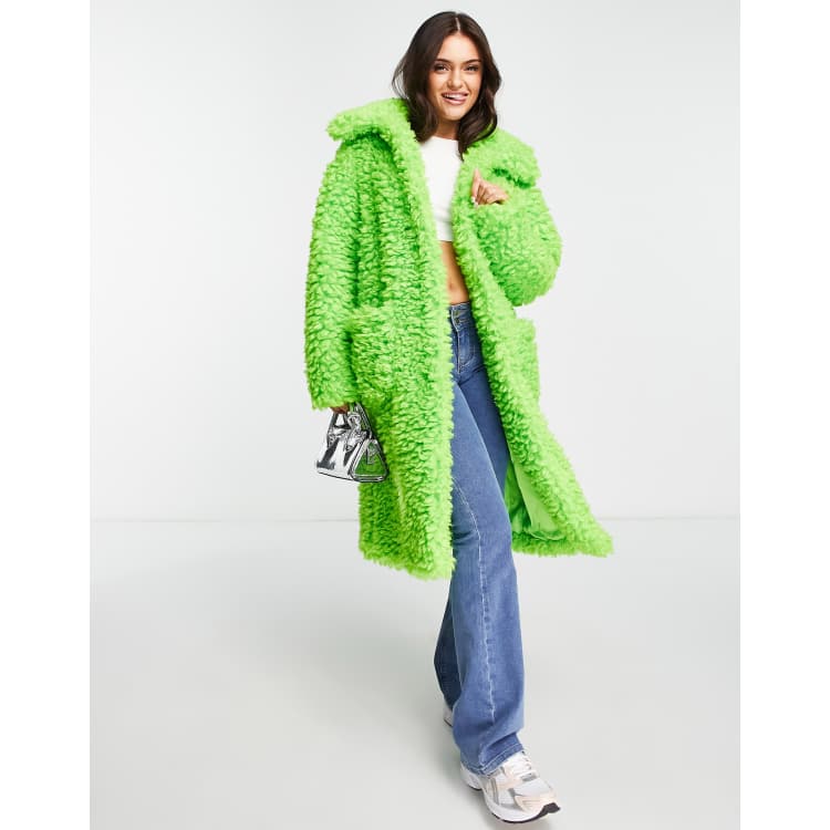 Lime fur outlet coat