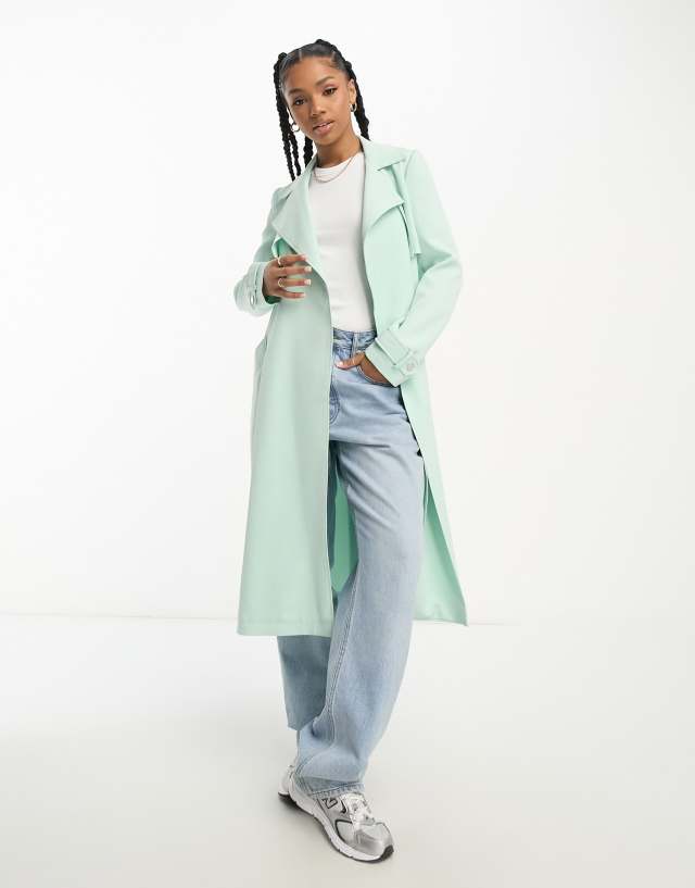 Miss Selfridge - fluid duster coat in sage