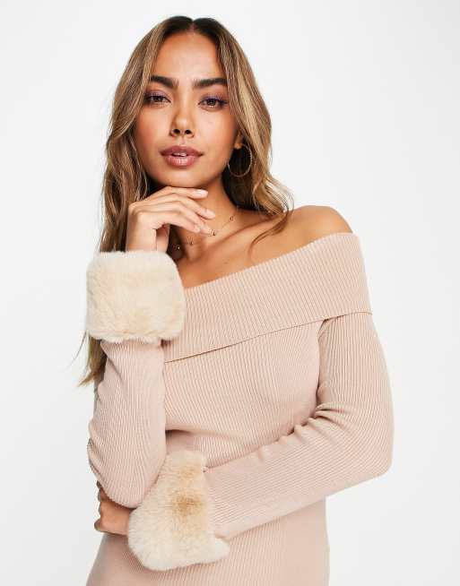 Sweater with Fur Cuffs