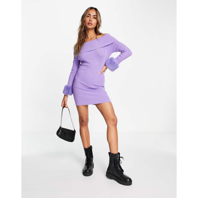 strapless open back dress Off Shoulder Ribbed Long Sleeve Mini Dress  Urban Planet