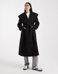 [Miss Selfridge] Miss Selfridge formal wrap coat in black 12 BLACK