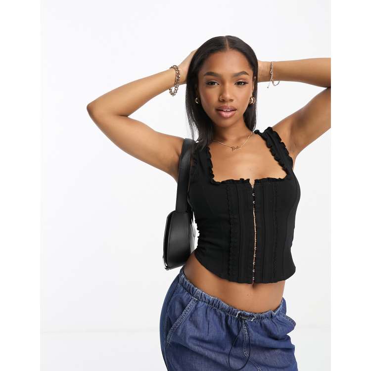 Hook And Eye Corset Waist Top-stitching Sports Shorts