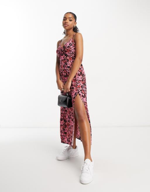 Asos pink 2024 slip dress