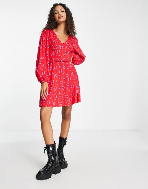 Gap red wrap clearance dress