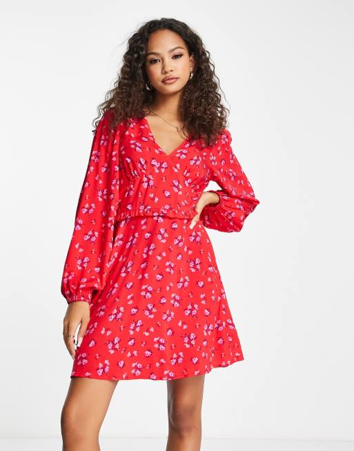 frill wrap tea dress