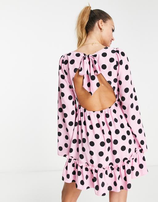 Pink and black spot 2024 dress