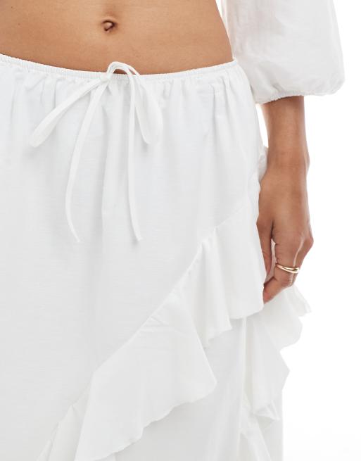 Miss Selfridge frill maxi skirt in white - part of a set, 2 of 5