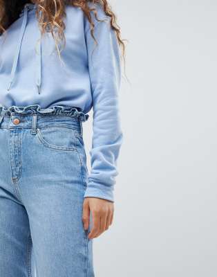 miss selfridge frill top mom jeans