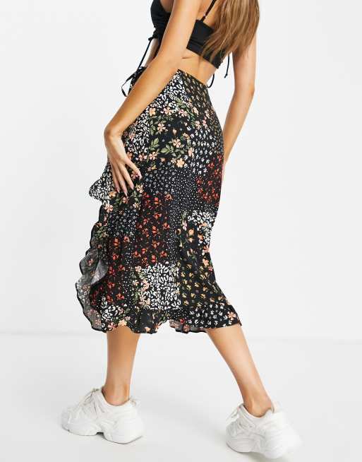 Miss selfridge wrap midi sale skirt